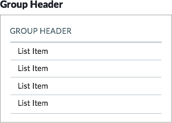 List example, with a group header