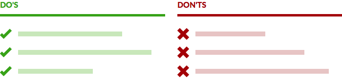 Do and don't presented as checklists