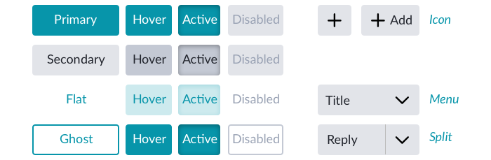 Demo of many different component states across variations