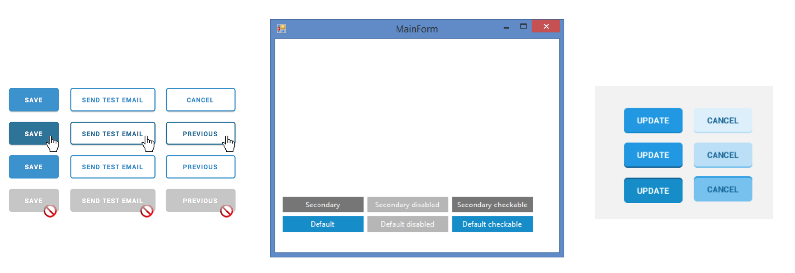 Diagram of buttons within a Windows platform